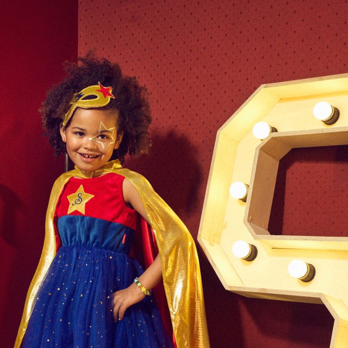 Παιδική μάσκα μεταμφίεσης super hero girl mask gold 3ετών+ Souza