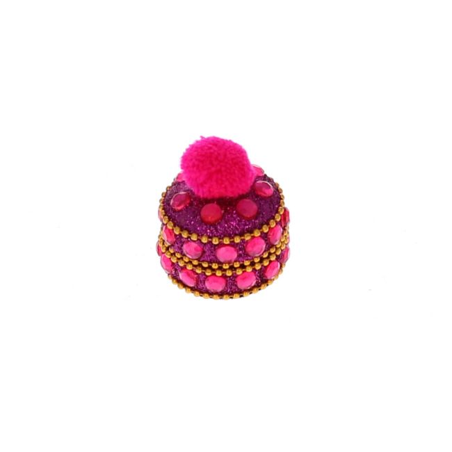 Small pink box with gemstones 4 cm