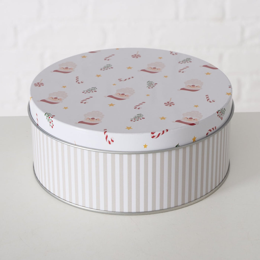 Set of 3 metal storage boxes with Christmas designs H6-9cm D13.5-20cm