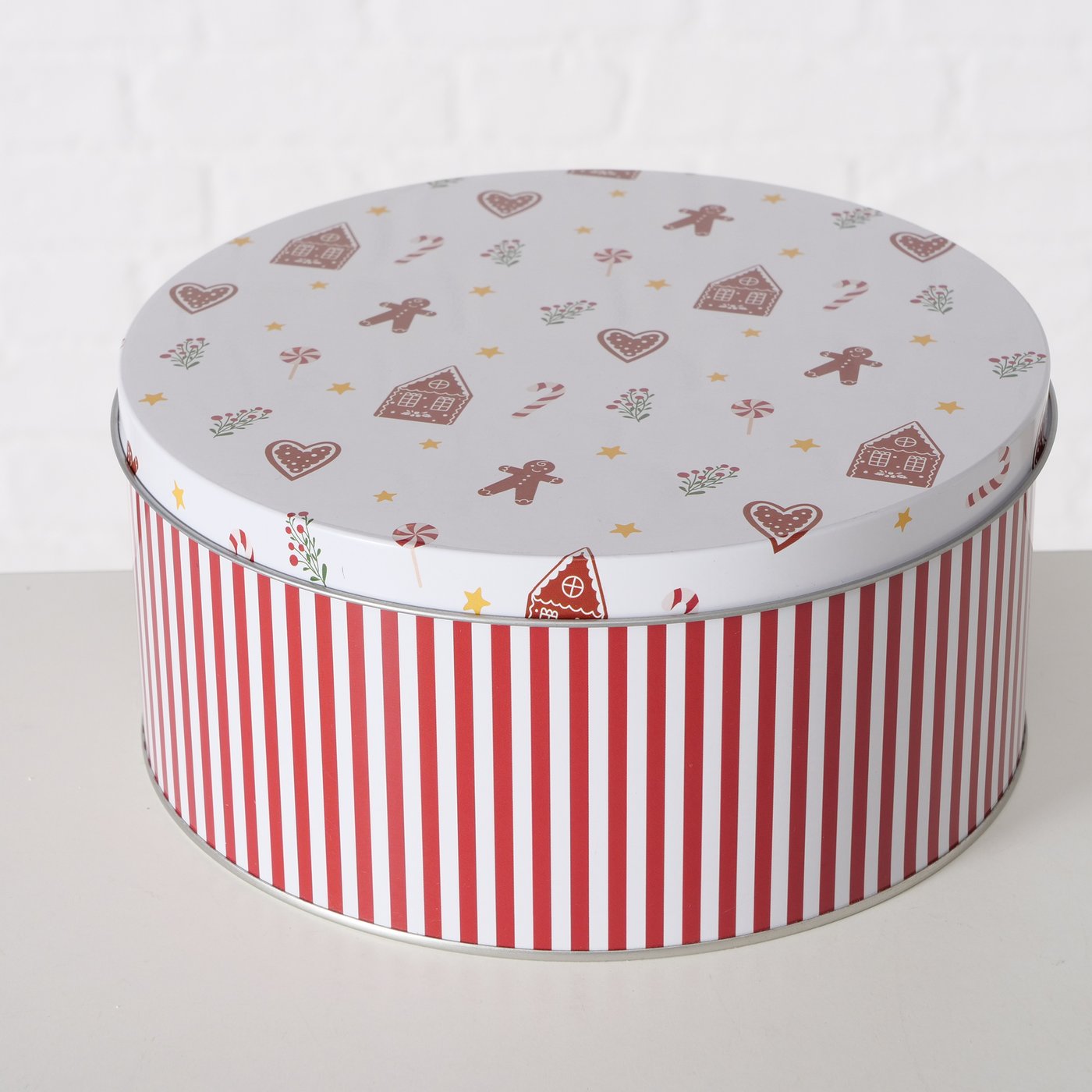 Set of 3 metal storage boxes with Christmas designs H6-9cm D13.5-20cm