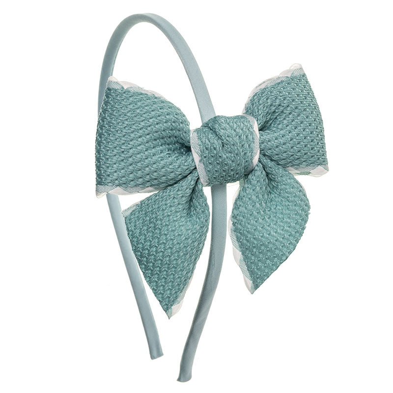 Textured ribbon hairbow with hairband +3 years - Siena