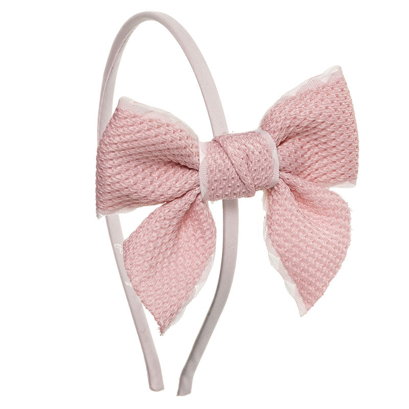 Textured ribbon hairbow with hairband +3 years - Siena