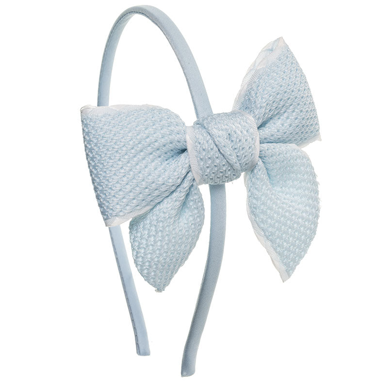 Textured ribbon hairbow with hairband +3 years - Siena