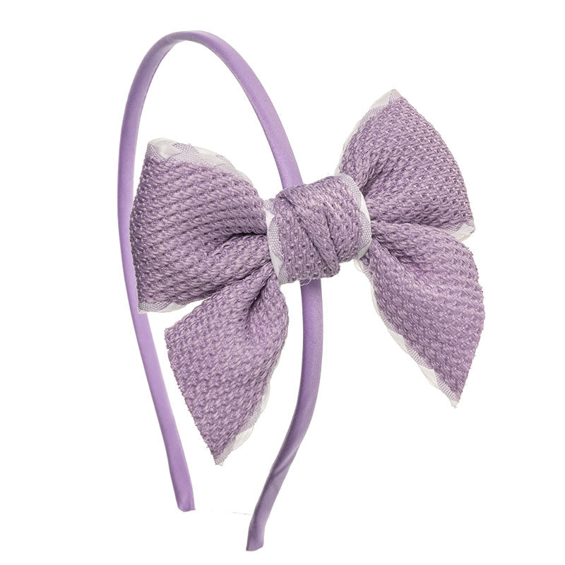 Textured ribbon hairbow with hairband +3 years - Siena