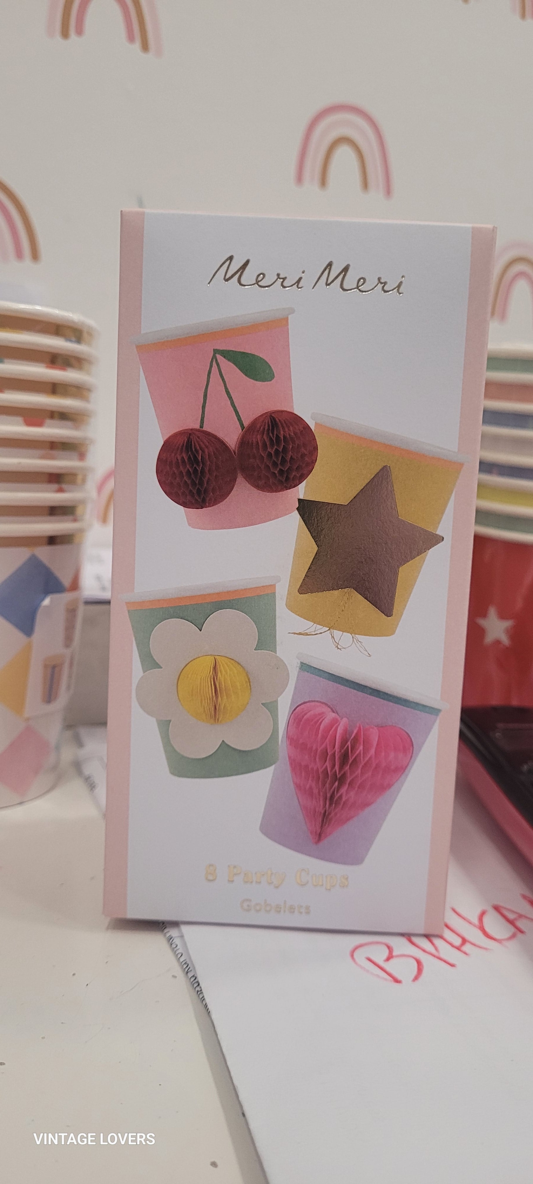 Set of 8 3D Honeycombs Happy Icons glasses - Meri Meri