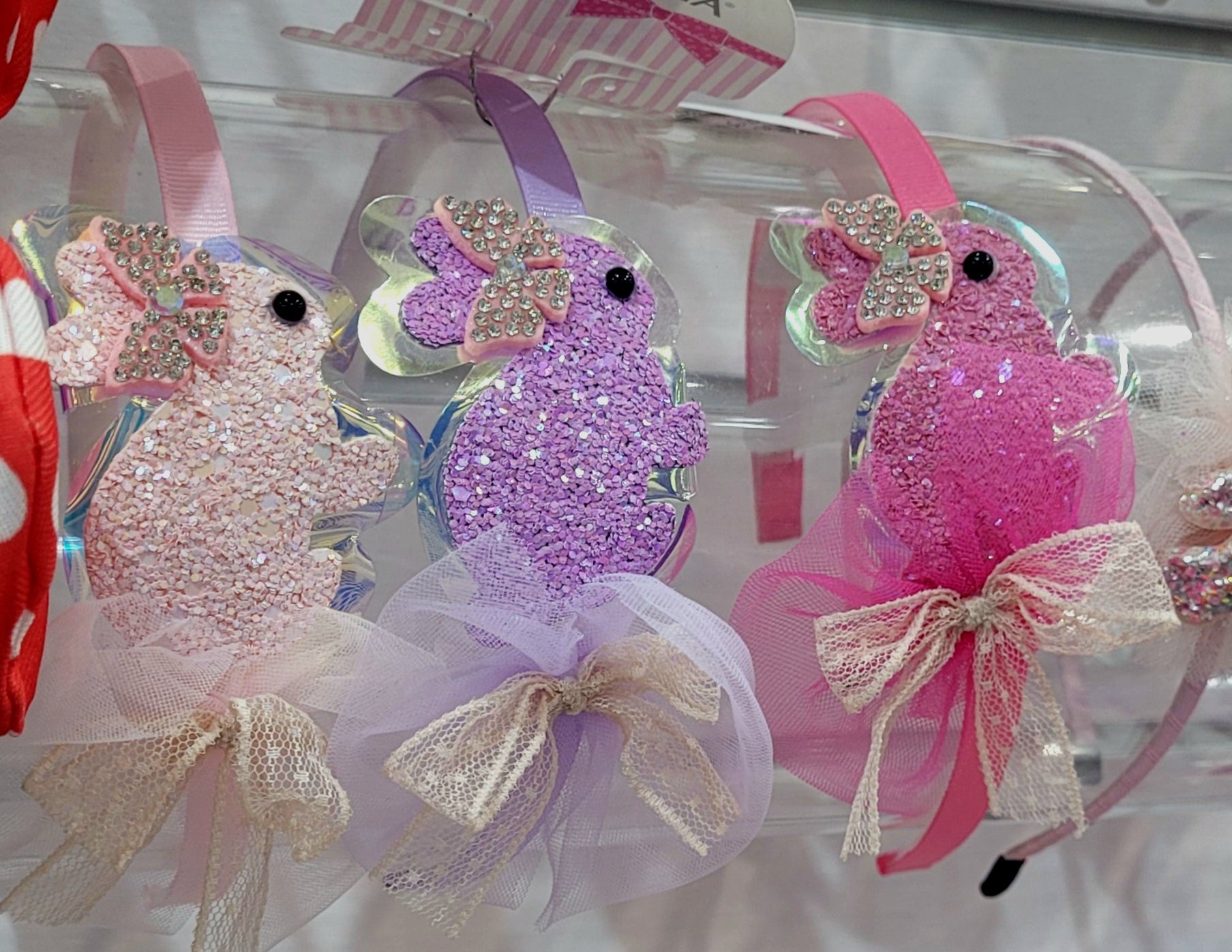 Kid's headband with glitter and bunny (1pc) in 2 colors