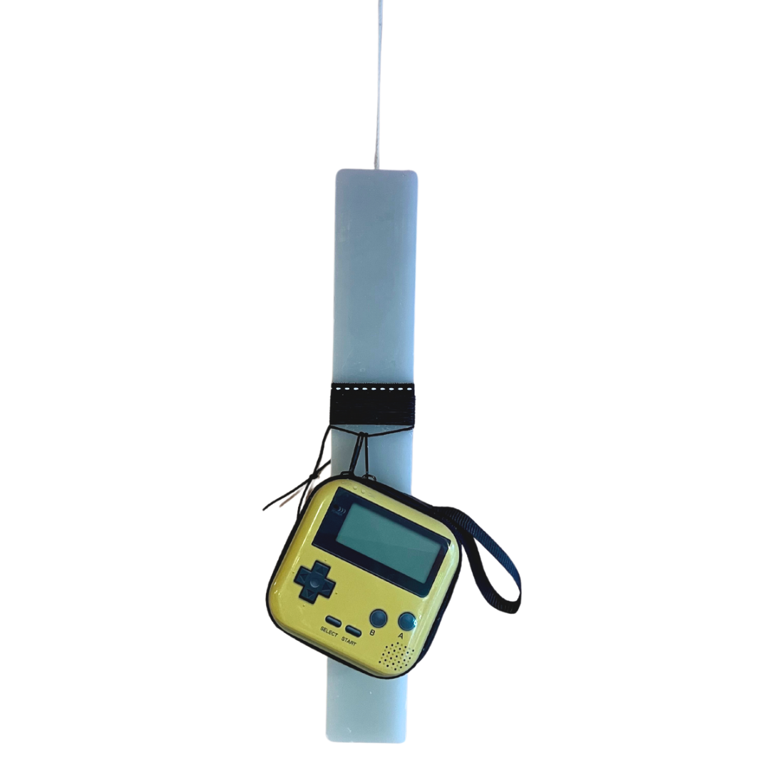 Χειροποιητη Πασχαλινή Λαμπάδα πορτοφολάκι Nintendo