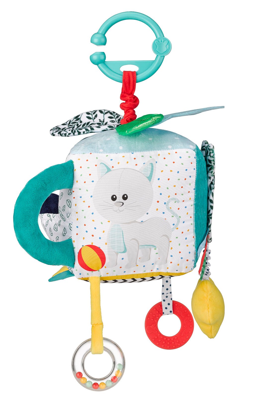 Βρεφικό παιχνίδι- Υφασμάτινος Αισθητηριακός κύβος δραστηριοτήτων Σόφι η καμηλοπάρδαλη 3+ μηνών