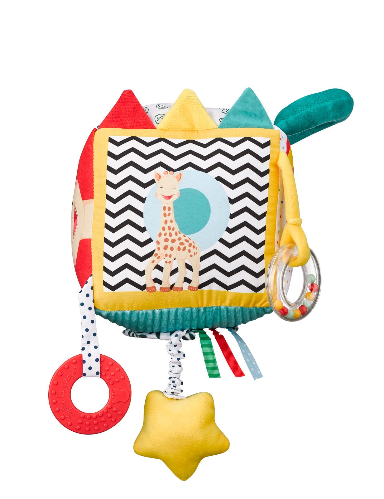Βρεφικό παιχνίδι- Υφασμάτινος Αισθητηριακός κύβος δραστηριοτήτων Σόφι η καμηλοπάρδαλη 3+ μηνών