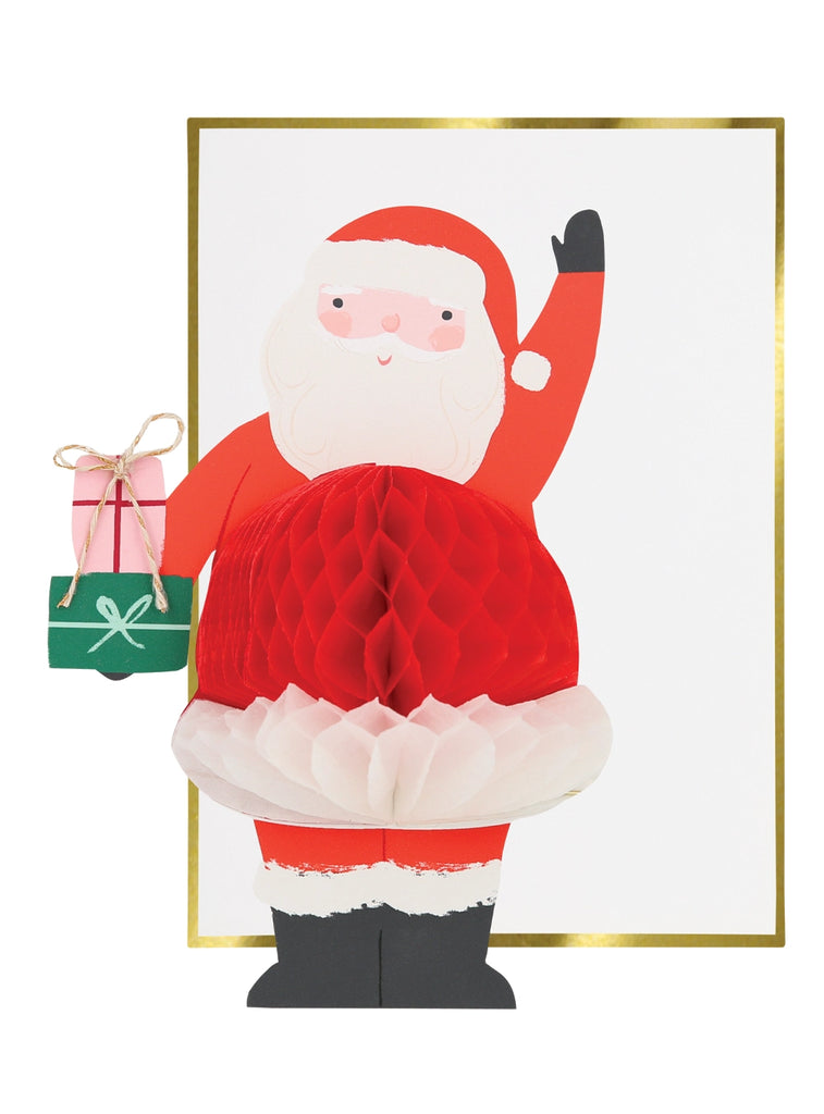 Meri Meri Honeycomb Santa Stand Up Card