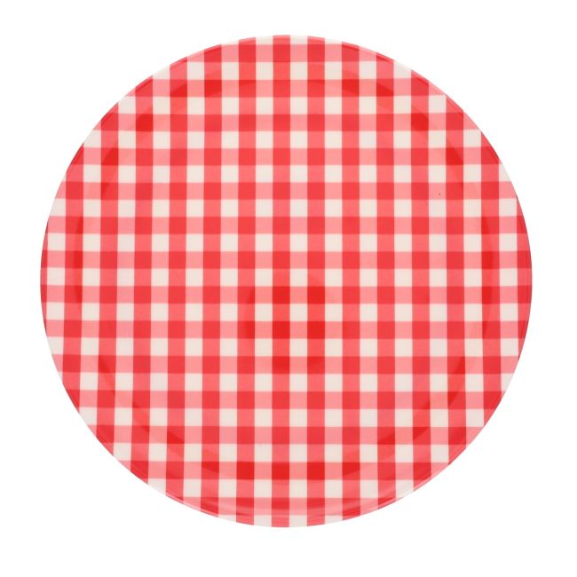 Παιδικό Ρετρό Πιάτο μελαμίνης κόκκινο καρό