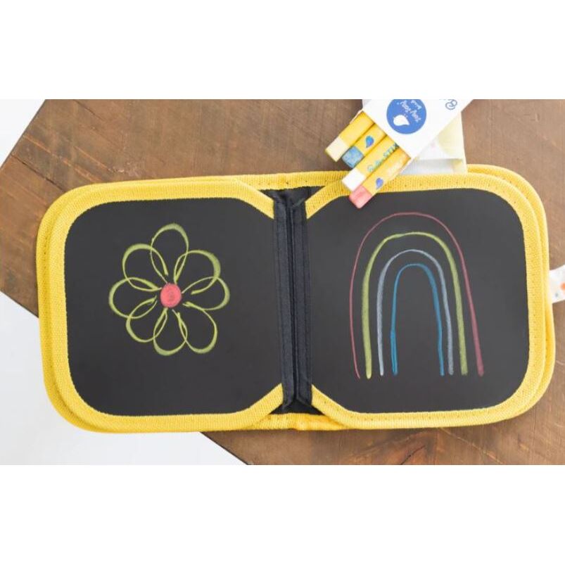 Jaq Jaq Bird Mini Βιβλιαράκι ζωγραφικής μαυροπίνακας με 4 Butterstix - Ζέβρα 15x15εκ.