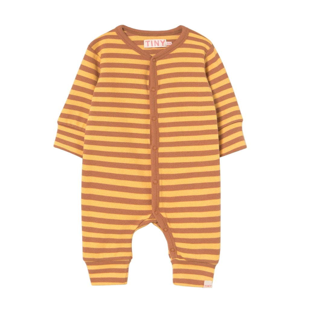 Baby's one piece stripes Rib Soft Yellow 6-24M Tinycottons 