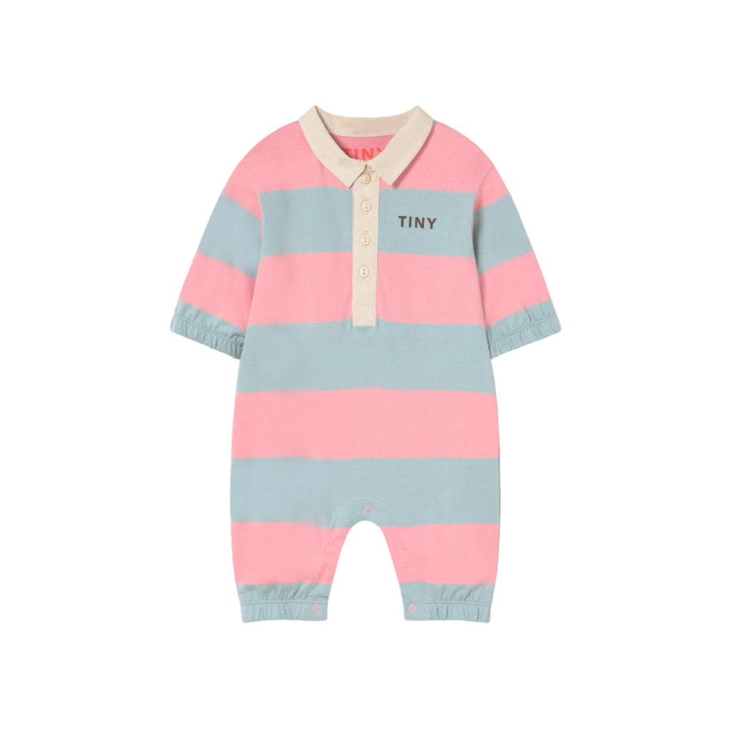 Βρεφικό ολόσωμο φορμάκι polo Stripes από οργανικό βαμβάκι 6-24μηνών Tinycottons