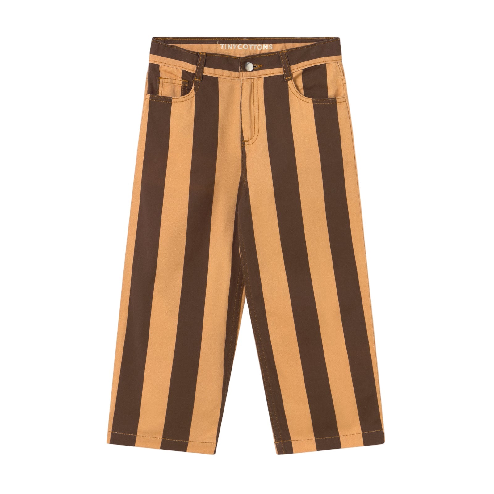 Παιδικό παντελόνι Retro Stripes Dark Brown 3-12 ετών Tinycottons