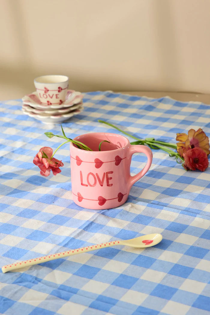 Ceramic mug in pink Love 420ml Rice