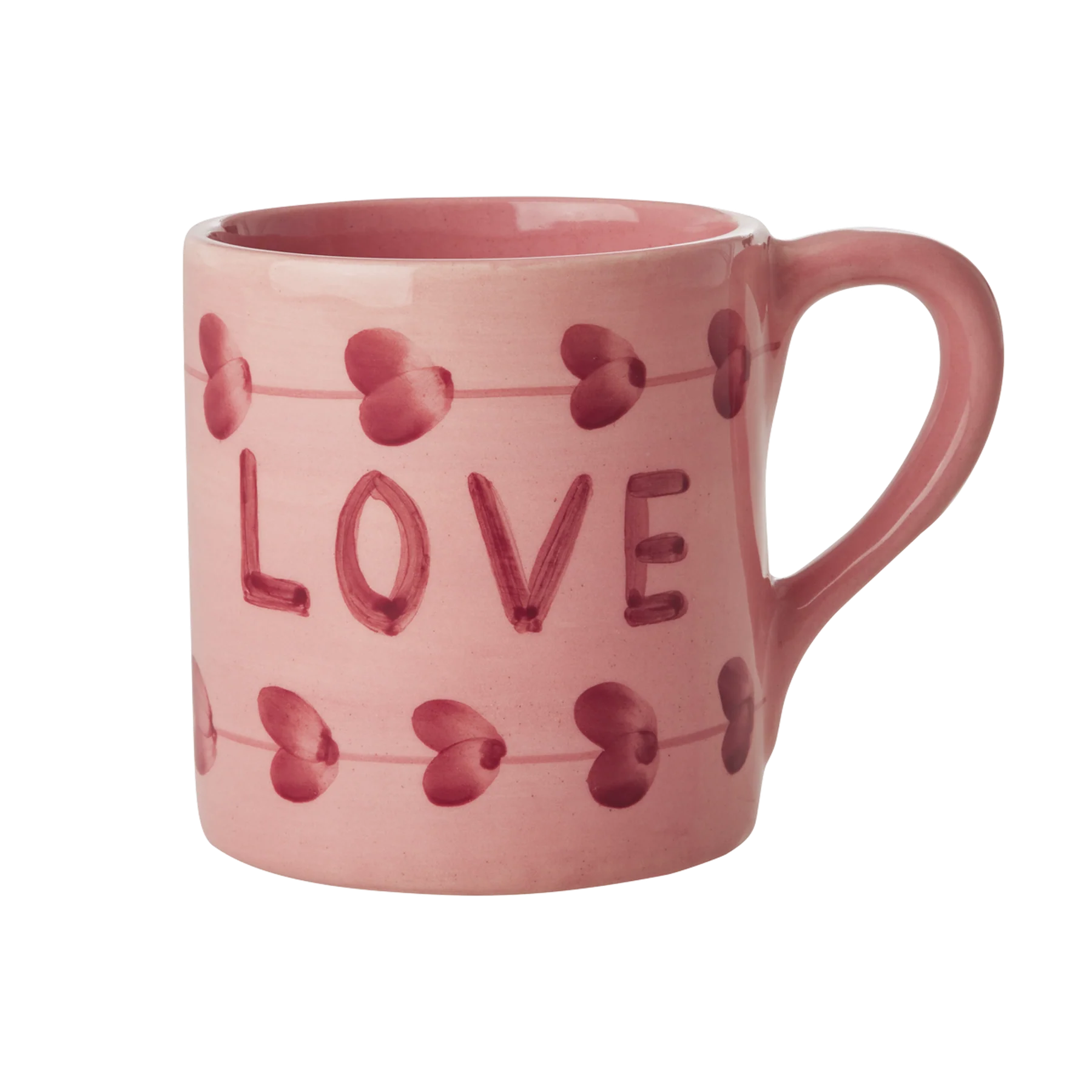Ceramic mug in pink Love 420ml Rice