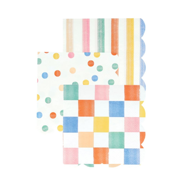 Set of 16 Napkins Sweet Colorful Pattern 13x13cm Meri Meri