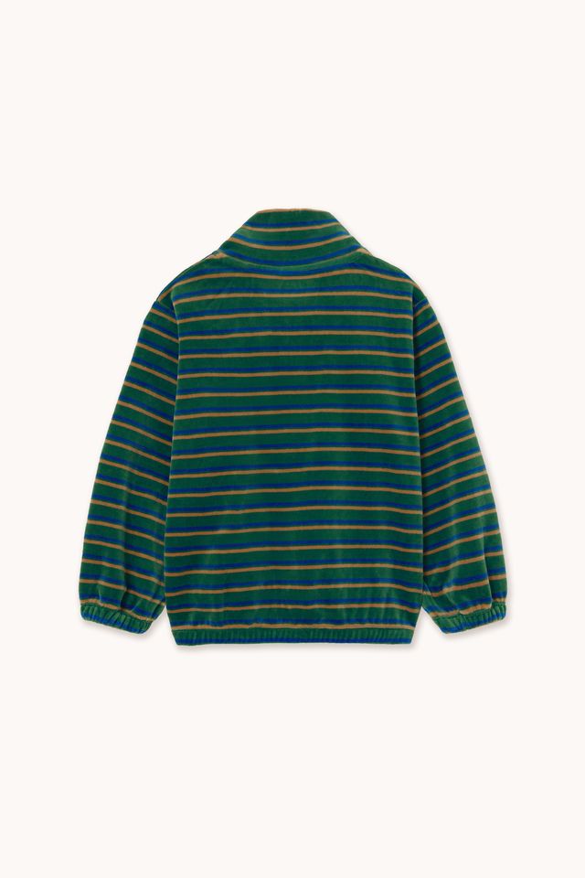 Kid's sweatshirt Duo Stripes Dark Green 3-12Y Tinycottons