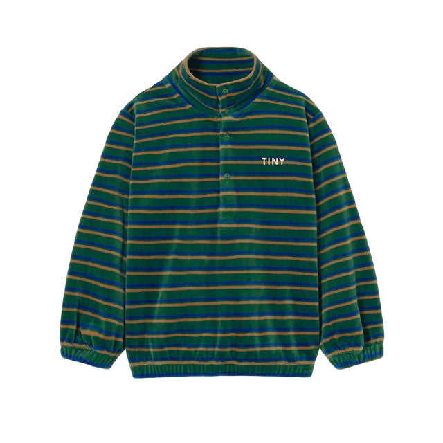 Kid's sweatshirt Duo Stripes Dark Green 3-12Y Tinycottons