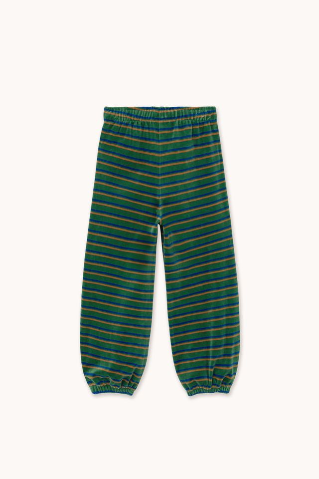 Kid's sweatpants Duo Stripes Dark Green 3-12Y Tinycottons