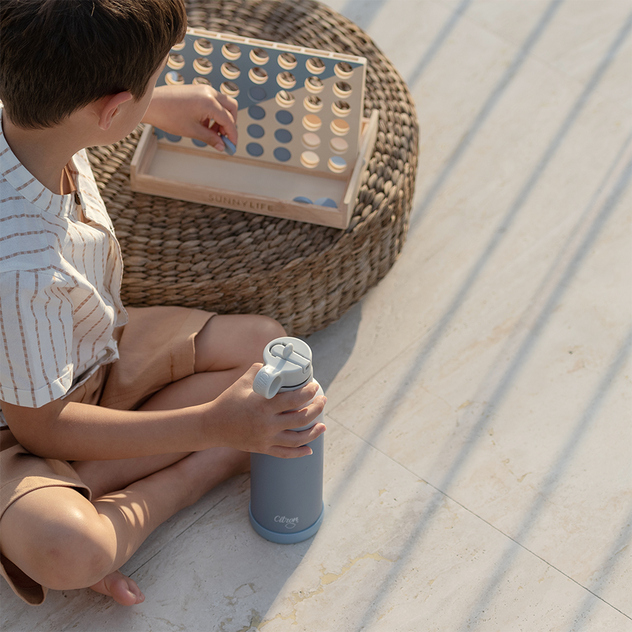 Stainless Steel Dusty Blue Water Bottle 500ML