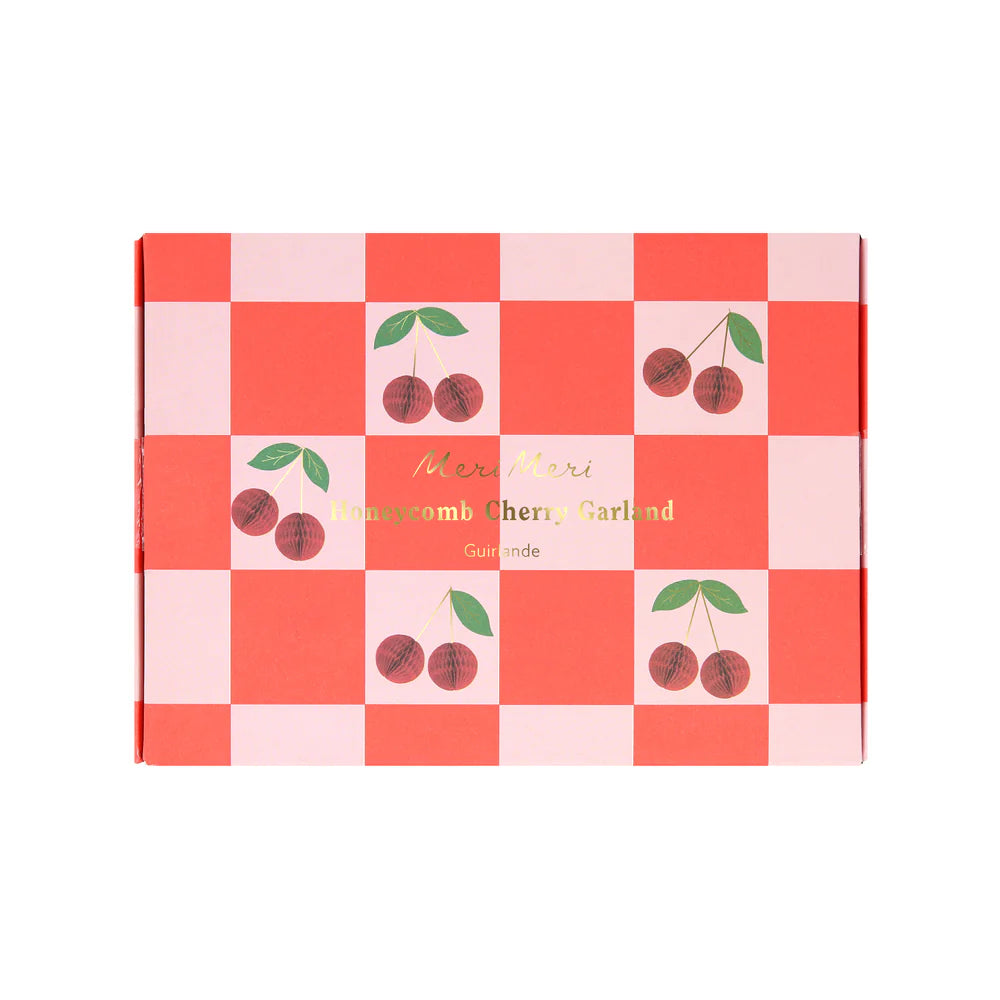 Honeycomb garland with Cherries 2.2m Meri Meri 