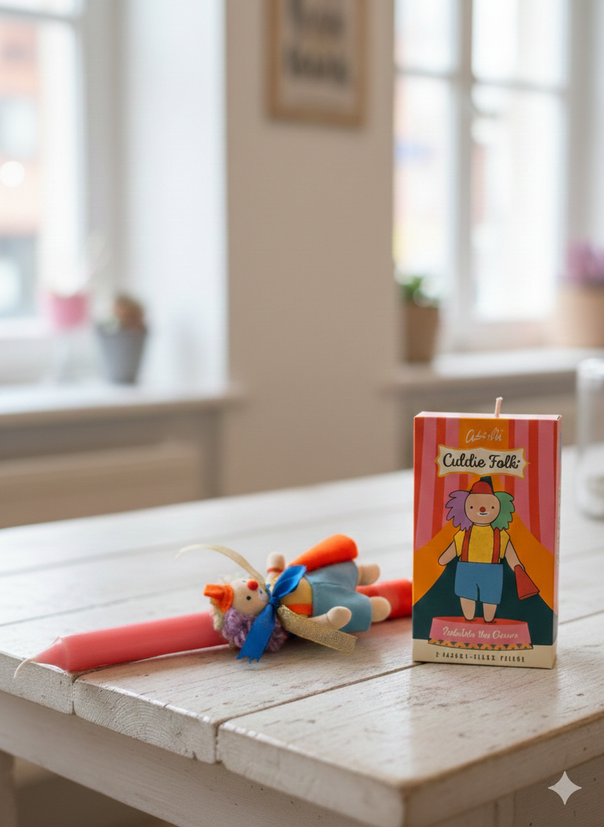 Children's handmade candle The Circus Clown-28cm