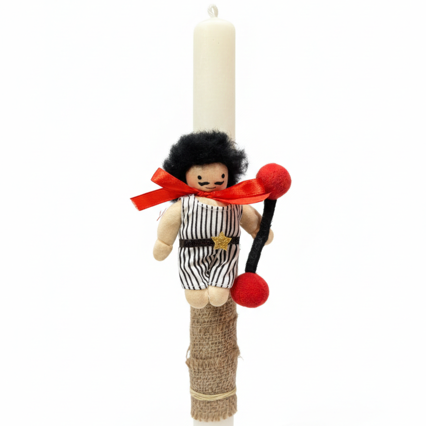 Children's handmade candle The Strong Man-30cm
