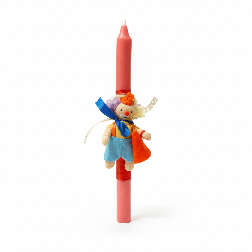 Children's handmade candle The Circus Clown-28cm
