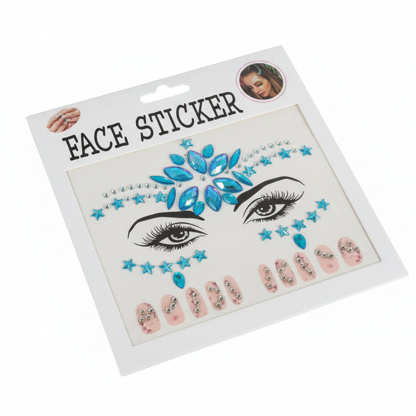 Kids face & nail stickers face gems (2 designs)