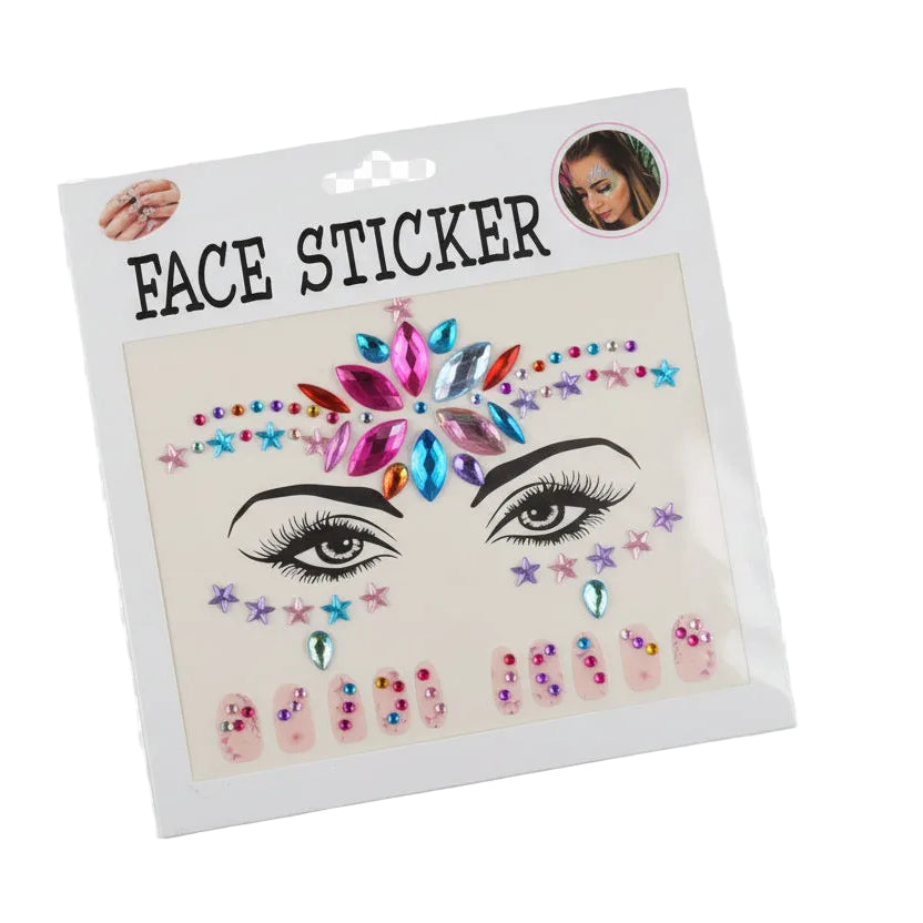 Kids face & nail stickers face gems (2 designs)