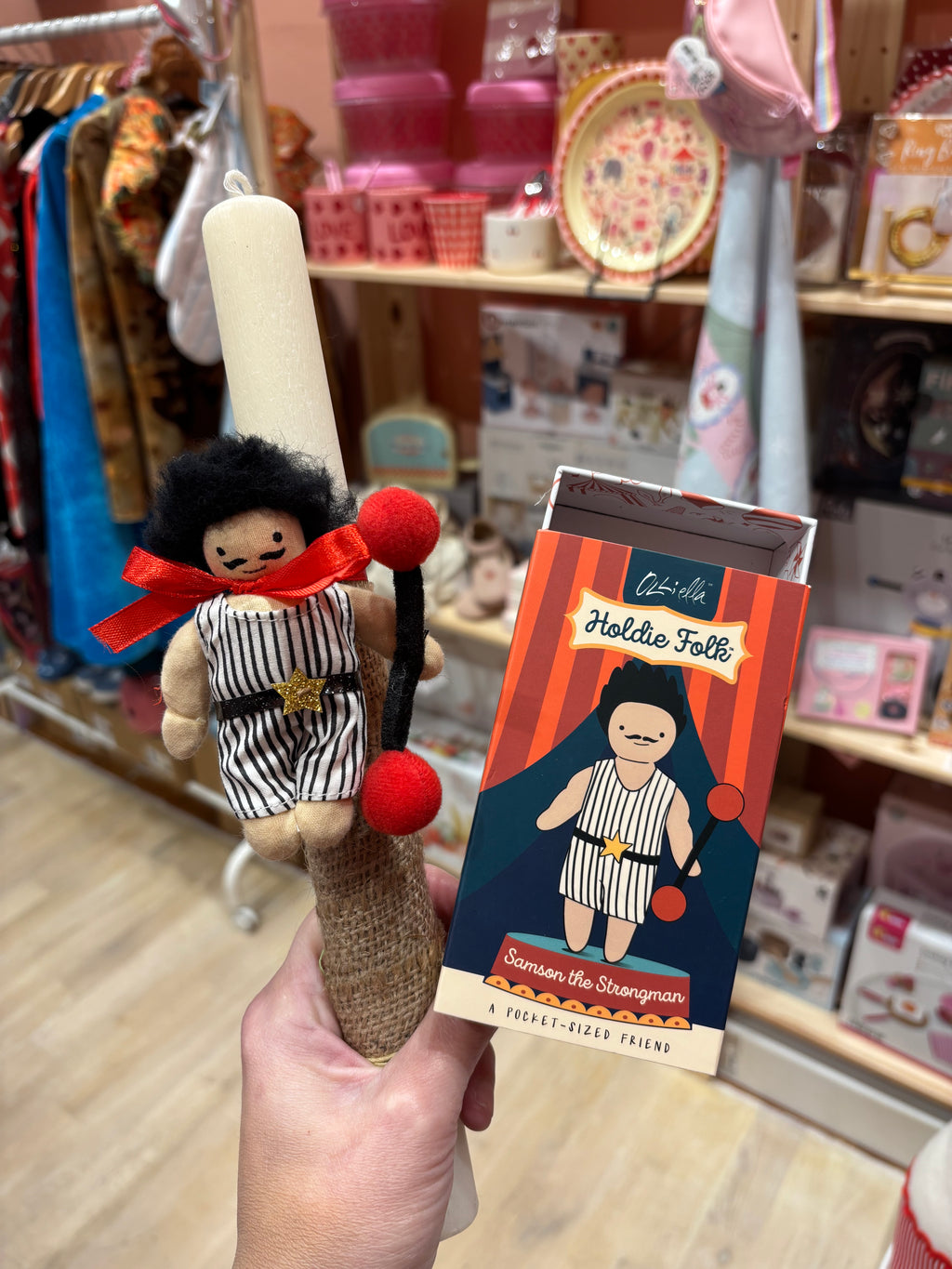 Children's handmade candle The Strong Man-30cm