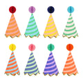Set of 8 Striped Paper Party Hats - Meri Meri