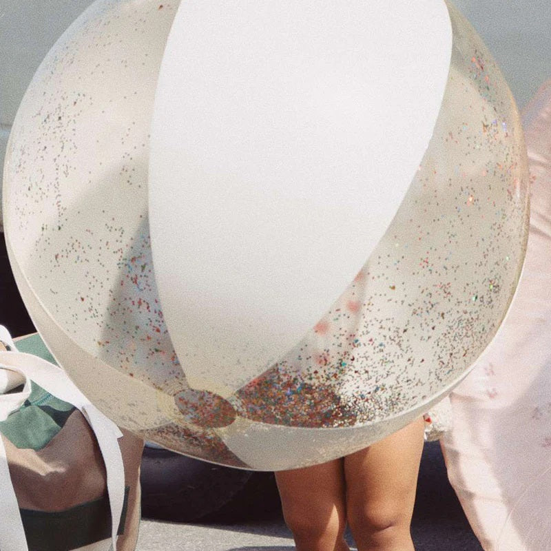 Μεγάλη φουσκωτή μπάλα θαλάσσης 65cm - Transparent Cream Konges Slojd