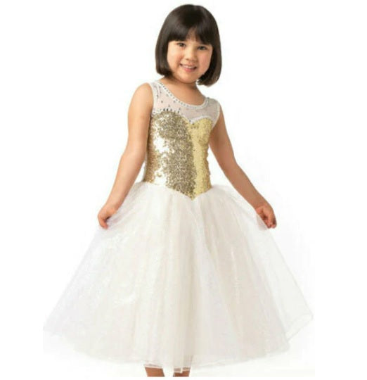 Little Gems Children's Gold Princess Costume 3-10 years