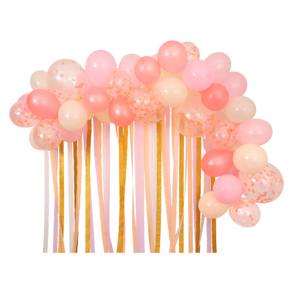 Decorative Party Garland with Pink Balloons and Tassels