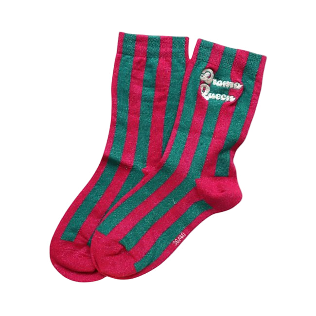 Γυναικείες Ριγέ Μεταλιζέ Κάλτσες Mom Drama Queen 36-40