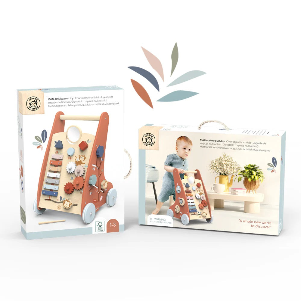Wooden kid's toy Activity walker 12m+ Speedy Monkey