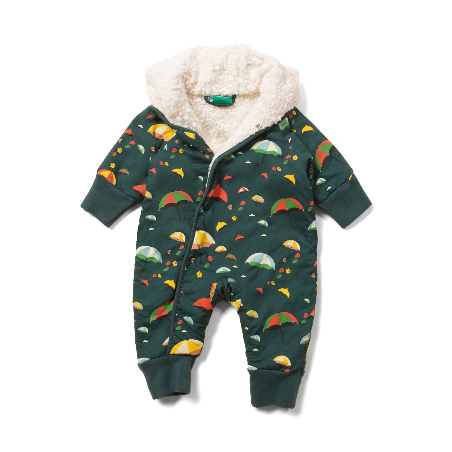 Βρεφική ολόσωμη φόρμα με επένδυση Sherpa-σχέδιο ομπρέλες