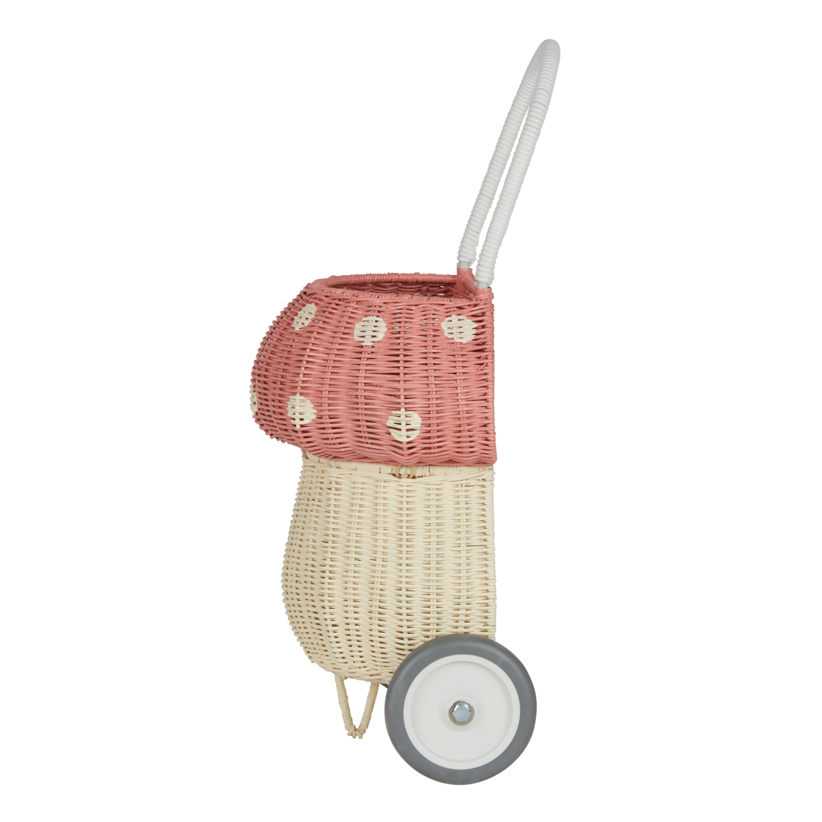 Rattan Mushroom Luggy Pink -Olli Ella