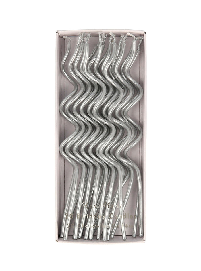 Κεράκια Swirly Ασημί (16τμχ)