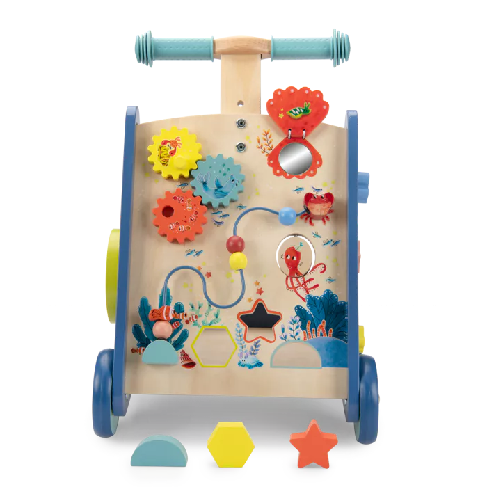 Ξύλινο παιδικό παιχνίδι Καρότσι-περπατήστρα Ωκεανός 12M+μηνών Moulin Roty