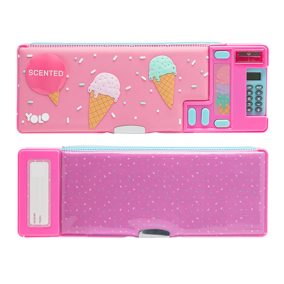 Παιδική Σχολική ρετρό κασετίνα με κουμπιά (αρωματική ) Ice Cream 26x9x3cm Yolo