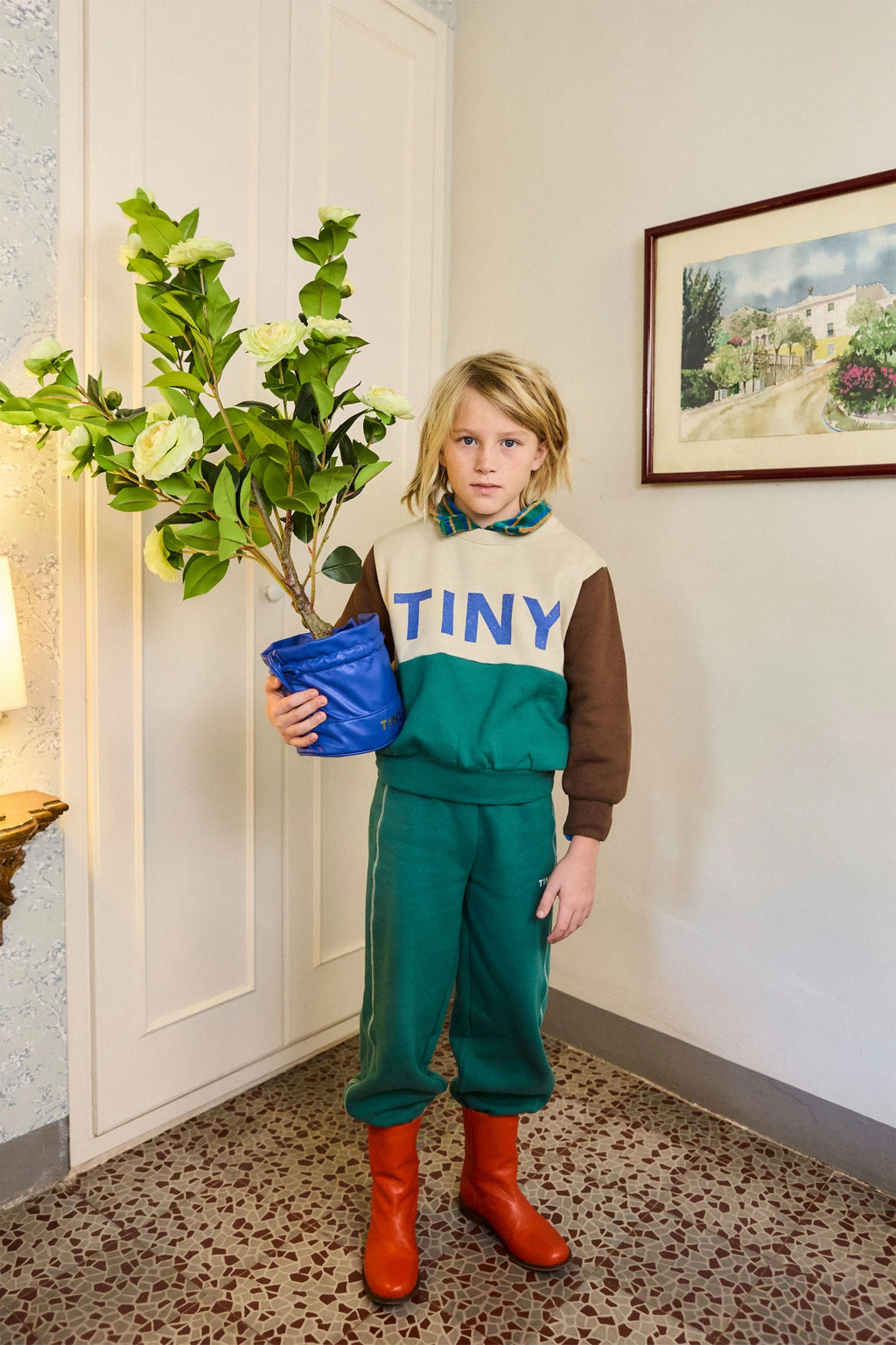 Παιδικό φούτερ Color Block dark Vanilla 3-12ετών Tinycottons