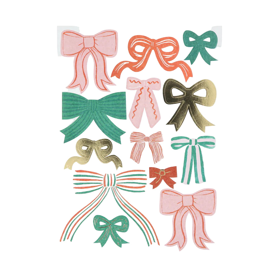 Christmas Stickers Bows 10 sheets