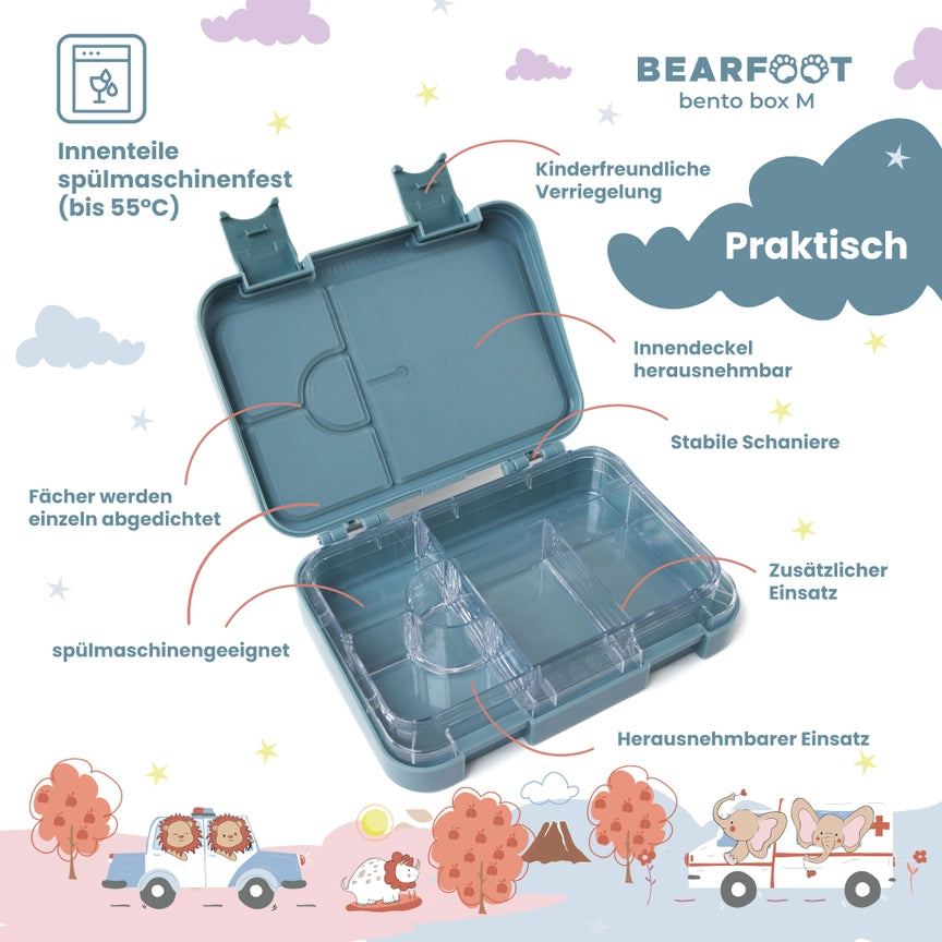 Παιδικό Bento box M - Πυροσβεστική με χωρίσματα Bearfoot