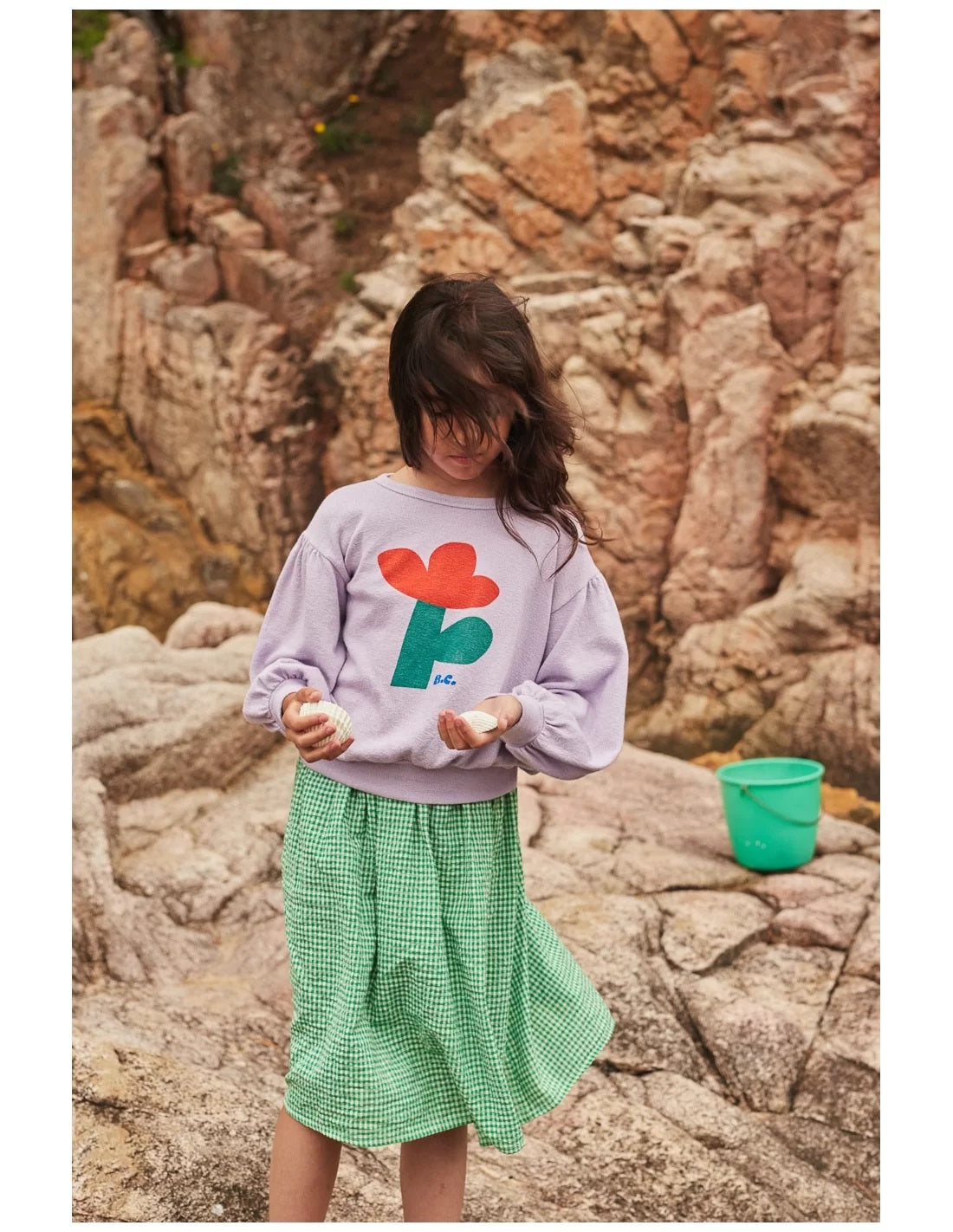 Sea flowers sweatshirt 2-11Y levander - Bobo Choses