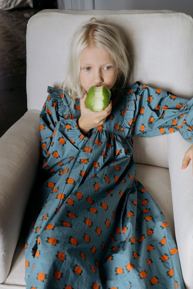 Kid's cotton Dress Camelias 3-12Y Tinycottons