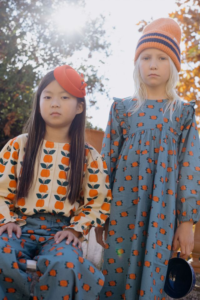 Kid's cotton Dress Camelias 3-12Y Tinycottons